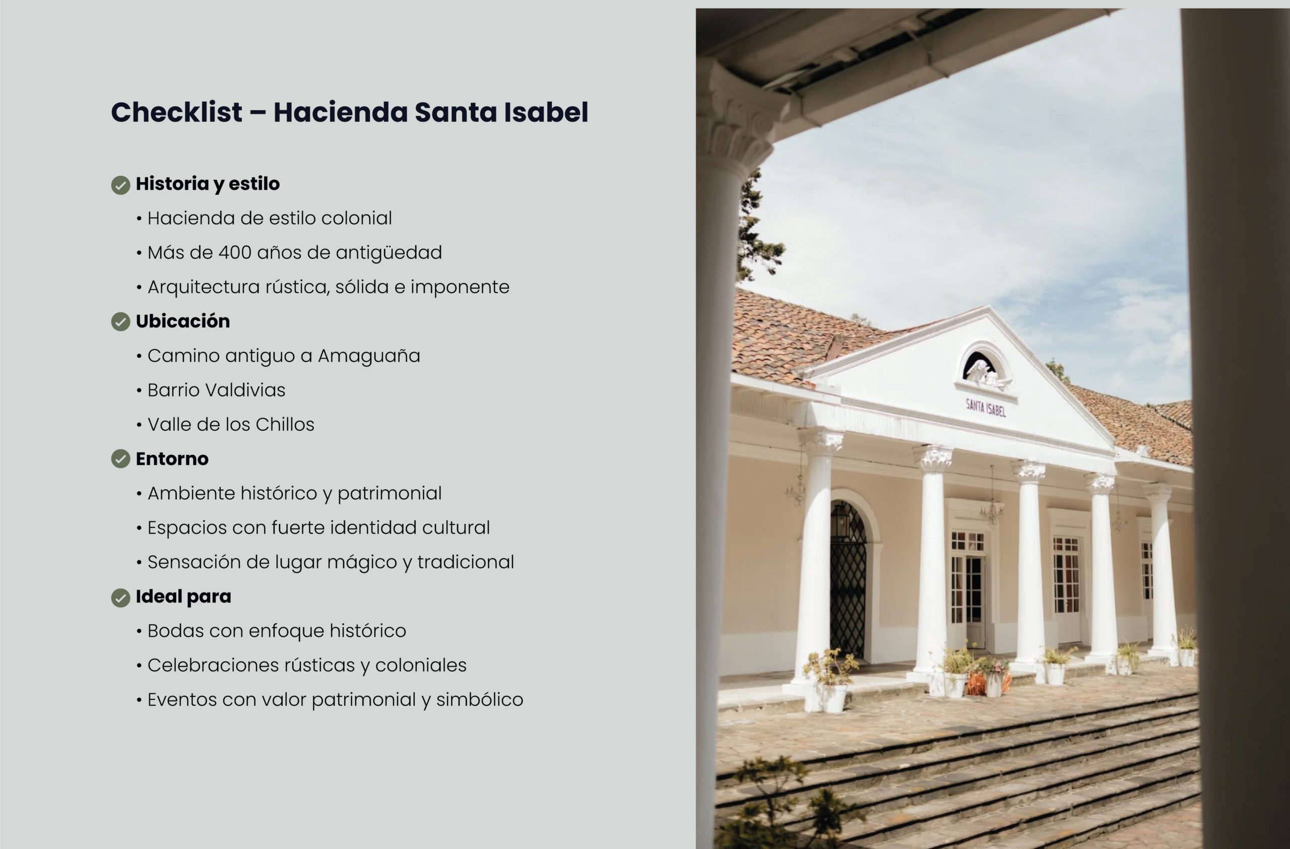 CHECK HACIENDA SANTA ISABEL CHECK HACIENDA SANTA ISABEL