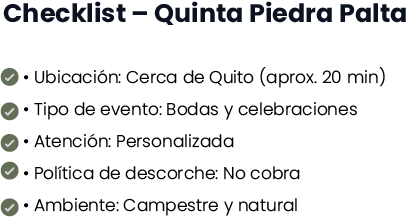 Check quinta piedra